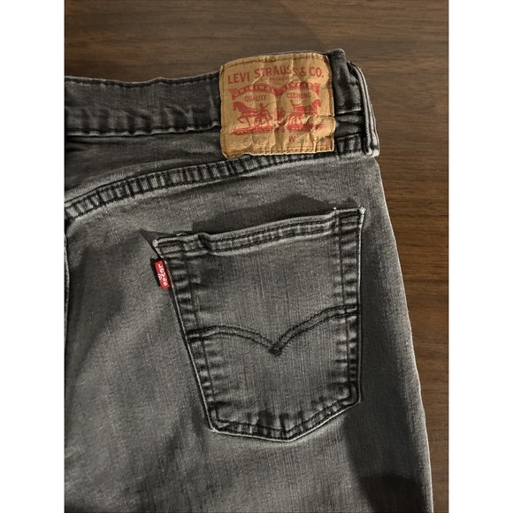 Vintage 90s Levi's Jeans 514 34x34 Regular Straight Leg Fit Jet Black Wash Denim - Picture 12 of 13